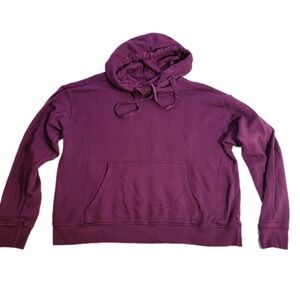 Velvet by Jenny Graham Ojai Hoodie Sz L Plum Purple Made USA 100% Organic Cotton